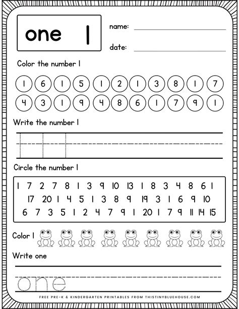 kindergarten writing number practice  printable   number pages