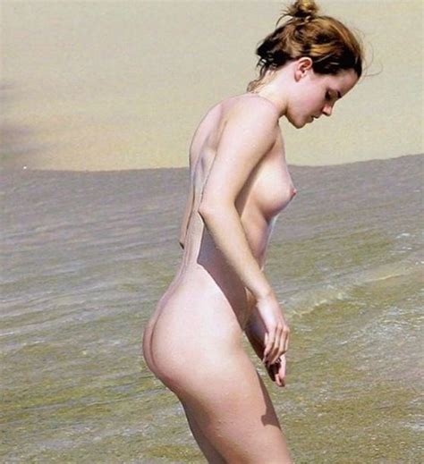 oh my it s celebrity emma watson walking down the beach buck naked beach boobs