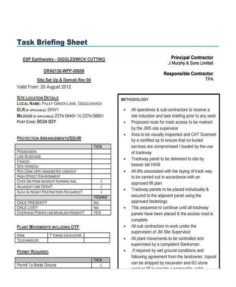 task sheet samples templates   ms word