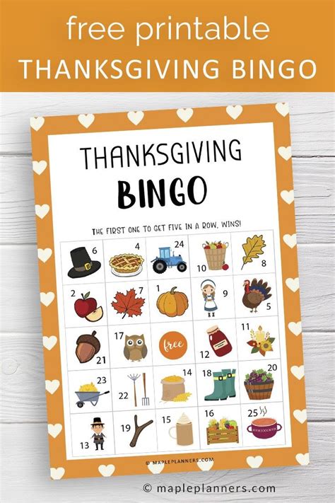 printable thanksgiving bingo cards  large groups