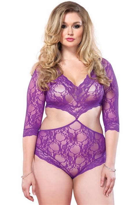 Plus Size Feel The Pleasure Sexy Lace Teddy Spicy Lingerie