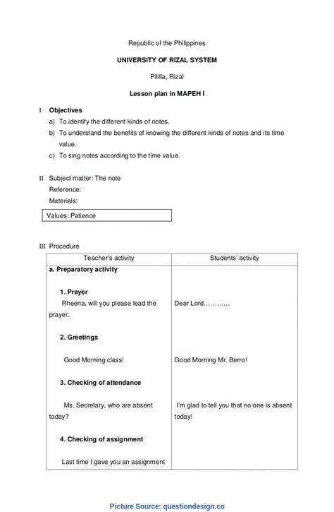 lesson plan  elementary lesson plans learning
