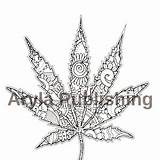 Weed Leaf Cannabis Coloring sketch template