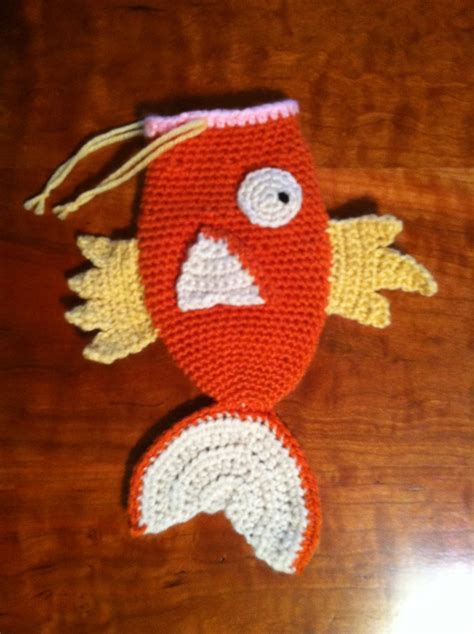 magikarp pokemon crochet pattern drawstring bag dice bag clutch purse