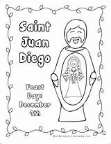 Guadalupe Virgen Diego Packet Saint Catechism sketch template