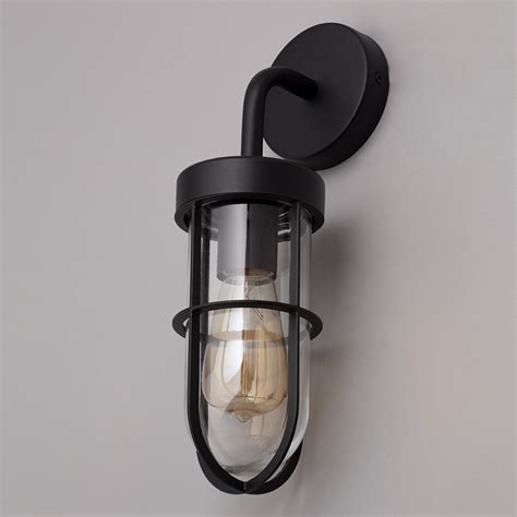 astley outdoor industrial style caged wall light litecraft