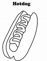 Coloring Hotdog Pages Food Kids Foods sketch template