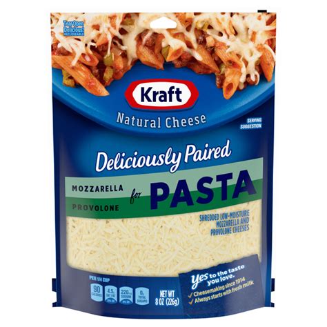 save  kraft expertly paired mozzarella provolone  pasta dishes shredded order