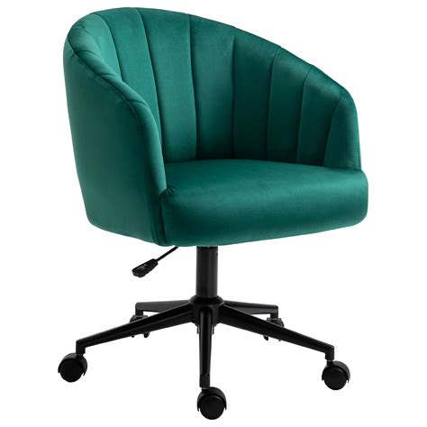 homcom retro swivel chair fabric sofa height adjustable  metal base