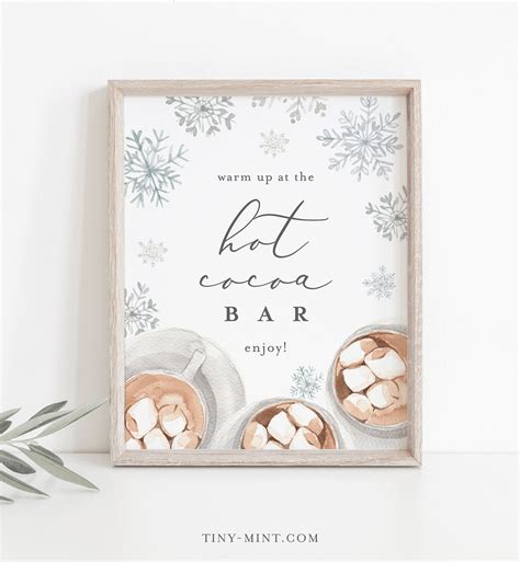hot cocoa bar sign template winter party hot chocolate bar etsy uk
