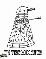 Dalek Printable Exterminate sketch template