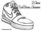 Coloring Shoes Pages Lebron James Nike Basketball Printable Shoe sketch template