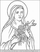 Coloring Therese St Pages Saints Saint Catholic Lisieux Flower Little Color Printable Lazarus Orleans Drawing Colouring Kids Sheets Book Feast sketch template