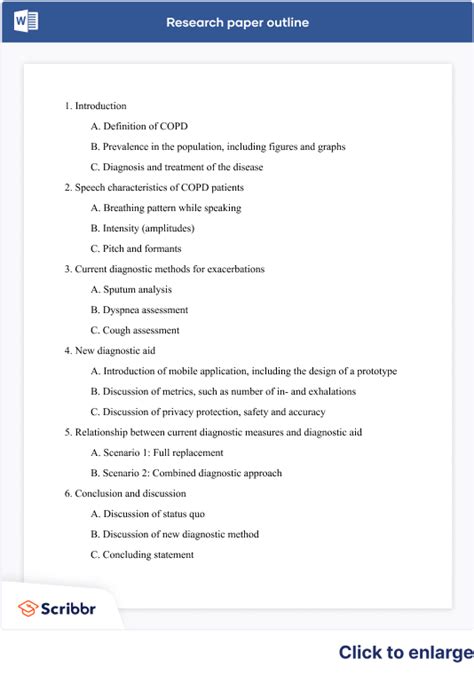 create  structured research paper outline