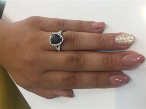 2 58ct pear shaped black diamond halo engagement ring 65 halo diamonds