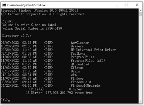 windows cmd list files