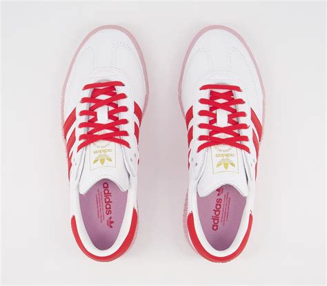 adidas samba rose trainers white red true pink  trainers