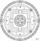 Mandala Tibetan Tibetana Imprimir Tibet Buddhist Designlooter sketch template
