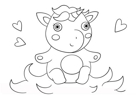 baby unicorn coloring pages freely educative printable donut coloring