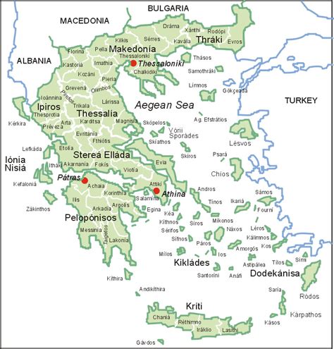 griechenland karte map  greece