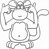 Apen Kleurplaten Aap Kleurplaat Monkeys Affen Macaco Coloriages Ausmalbilder Ouvidos Tampando Os Oren Colorir Singe Singes Gekke Vingers Kolorowanka Monos sketch template