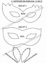 Antifaces Goma Carnavales Disfraces sketch template