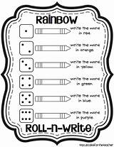 Roll Rainbow Write Freebie Teacher Writing Sheet Printable Word Cupcake Included Version Also sketch template