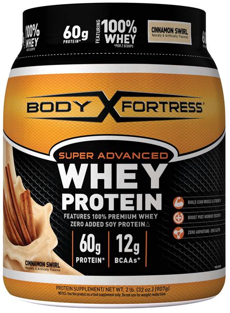 body fortress super advanced whey protein powder cinnamon swirl