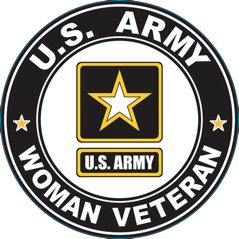U S Army Star Logo Woman Veteran Round Decal Sticker