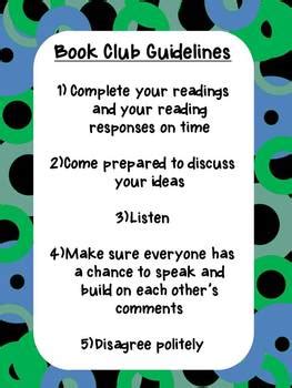 book club guidelines poster   krystal mills tpt
