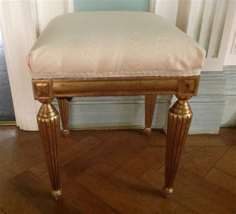 gold stool    pair gold stool english country house decor