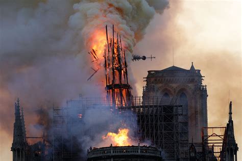 paris show notre dame devastated  fire time