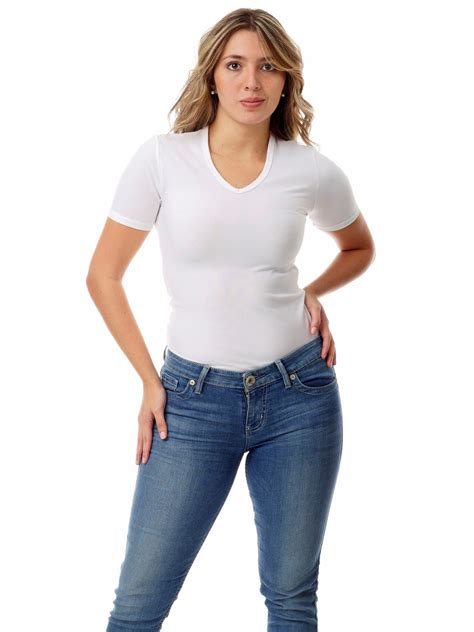 Womens Microfiber V Neck T Shirt Men Compression Shirts
