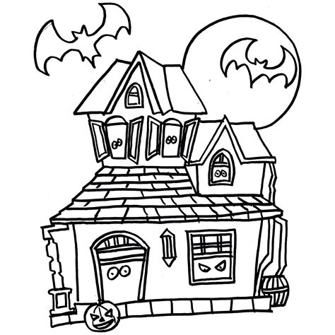 haunted house coloring pages  halloween haunted house coloring
