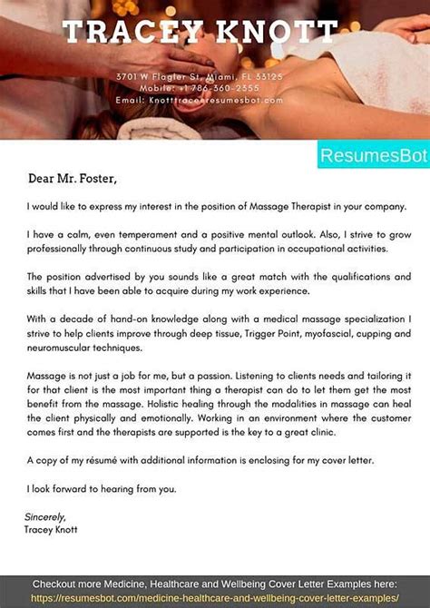 massage therapist cover letter samples pdfword  rb