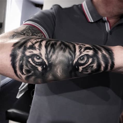 Tiger On Guys Forearm Best Tattoo Design Ideas