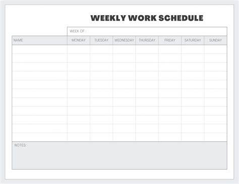 employee schedule template printable  weekly timesheet work