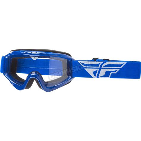 fly racing blue focus goggles   dirt bike dennis kirk
