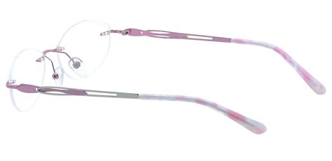fairy rimless blue light blocking glasses pink women s eyeglasses