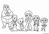 Bheem Coloring Chota Characters Pages Printable Color sketch template