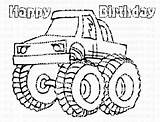 Truck Monster Coloring Birthday Party Favor Printable sketch template
