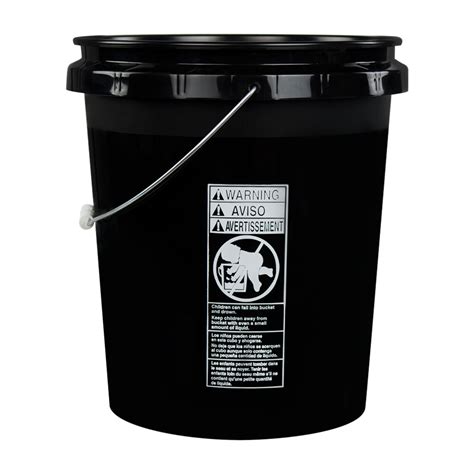 Economy Black 5 Gallon Bucket U S Plastic Corp