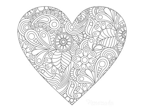printable heart coloring page  adults coloring home