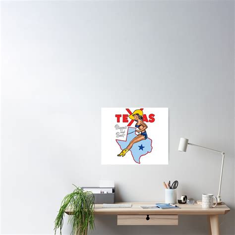 Vintage Sexy Texas Cowgirl Pinup Girl Poster For Sale By