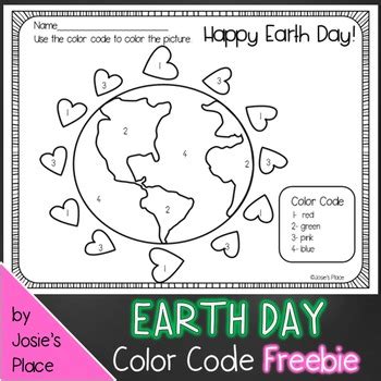 earth day color  number freebie  josies place tpt