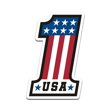 usa number  vinyl sticker decal   american united states