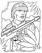 Kleurplaten Wapens Oorlog Leger Oerwoud Soldaat Wereldoorlog Tweede sketch template