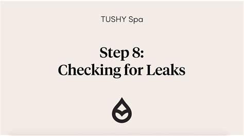 Tushy Spa Step 8 Checking For Leaks Youtube