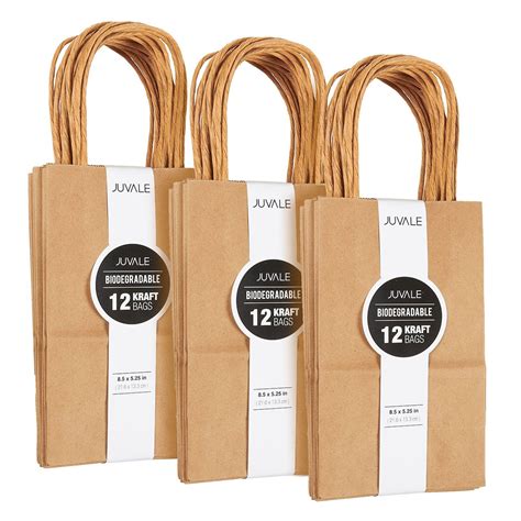 count brown kraft bags paper bags  handles great  shopping