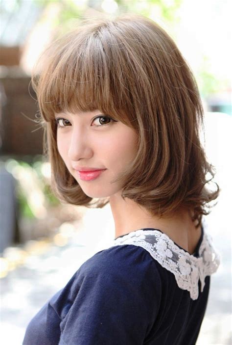 Cute Japanese Bob Hairstyle With Blunt Bangs Adorb Asian Short Hair